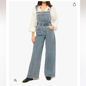 NWT WeWoreWhat wide leg denim overalls